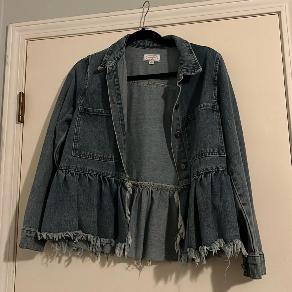 Loved this ruffle jean jacket!